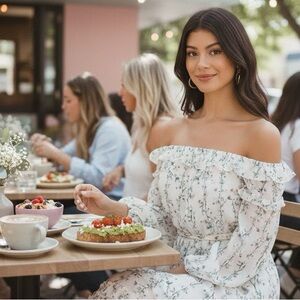 Tularosa Brooklyn Dress in Ivory Vine Floral